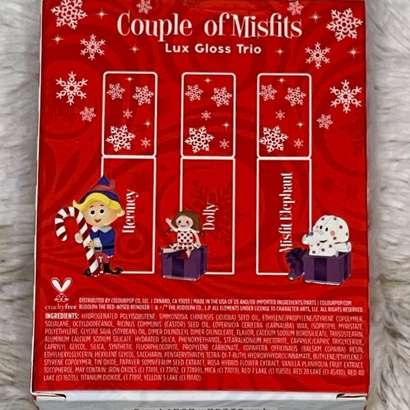 *HOLIDAY EDITION* Colourpop RUDOLPH Couple of Misfits lux lip gloss trio - New i - Picture 2 of 3